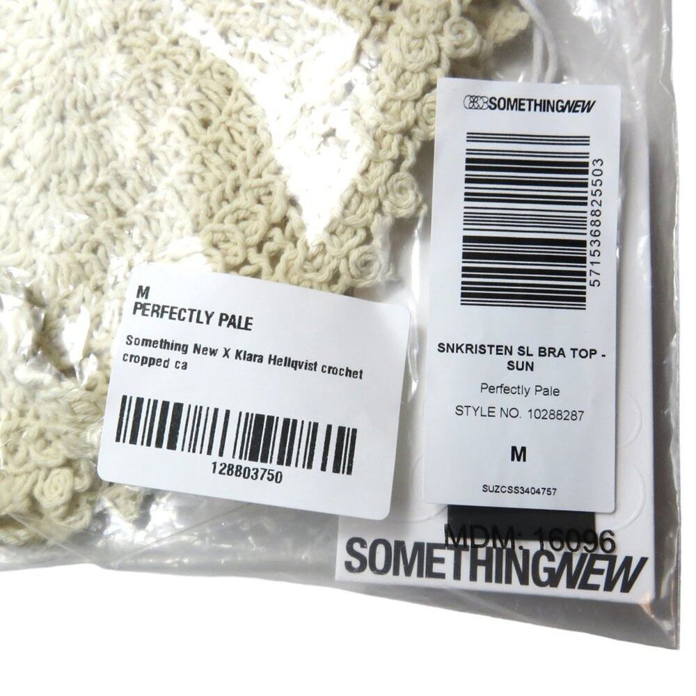 ASOS Something New x Klara Hellqvist Crochet Cropped Cami Top Beige Bralette Med - Picture 11 of 12
